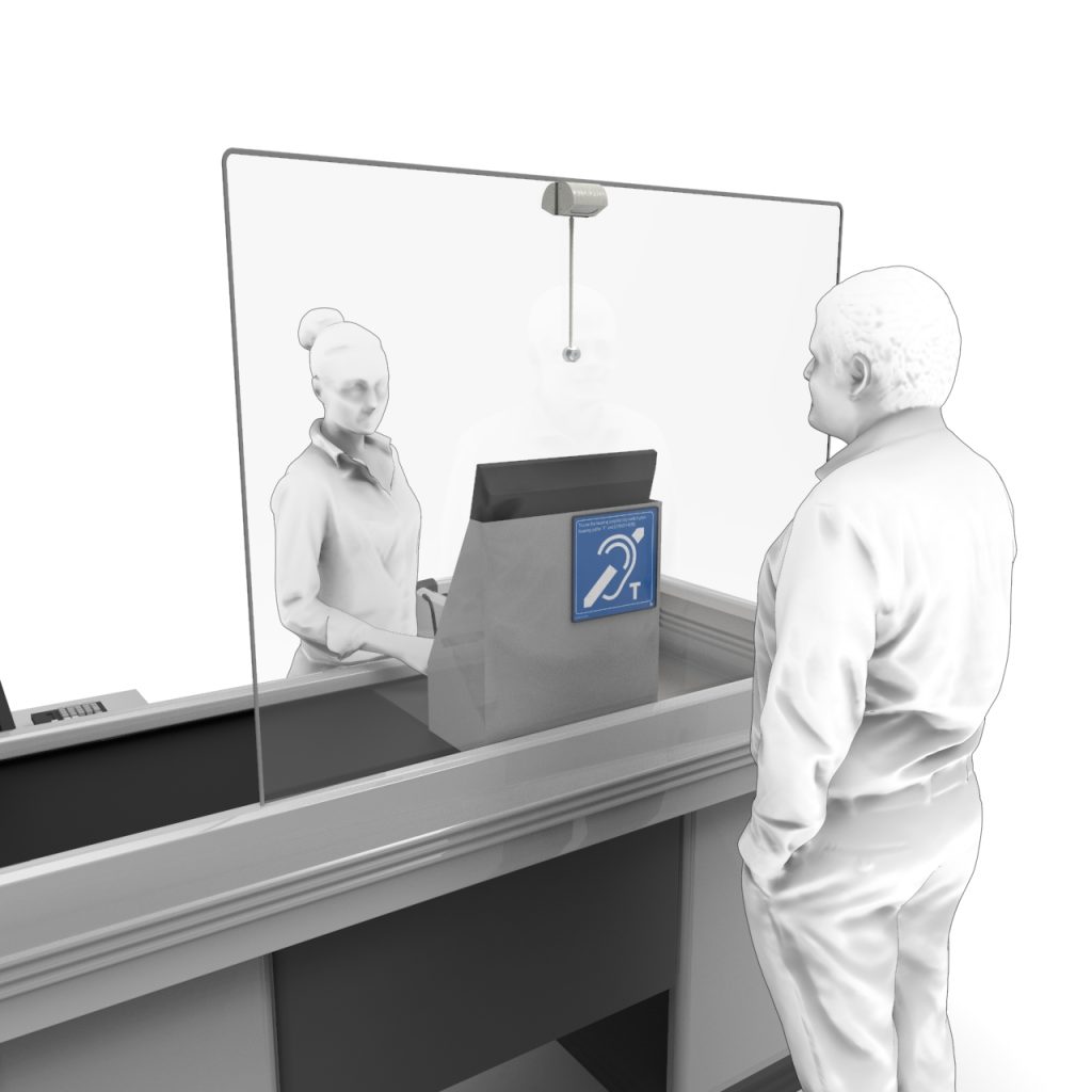 COVID 19 Speech Transfer Sneeze Guards Brown Audio Video Service, LLC